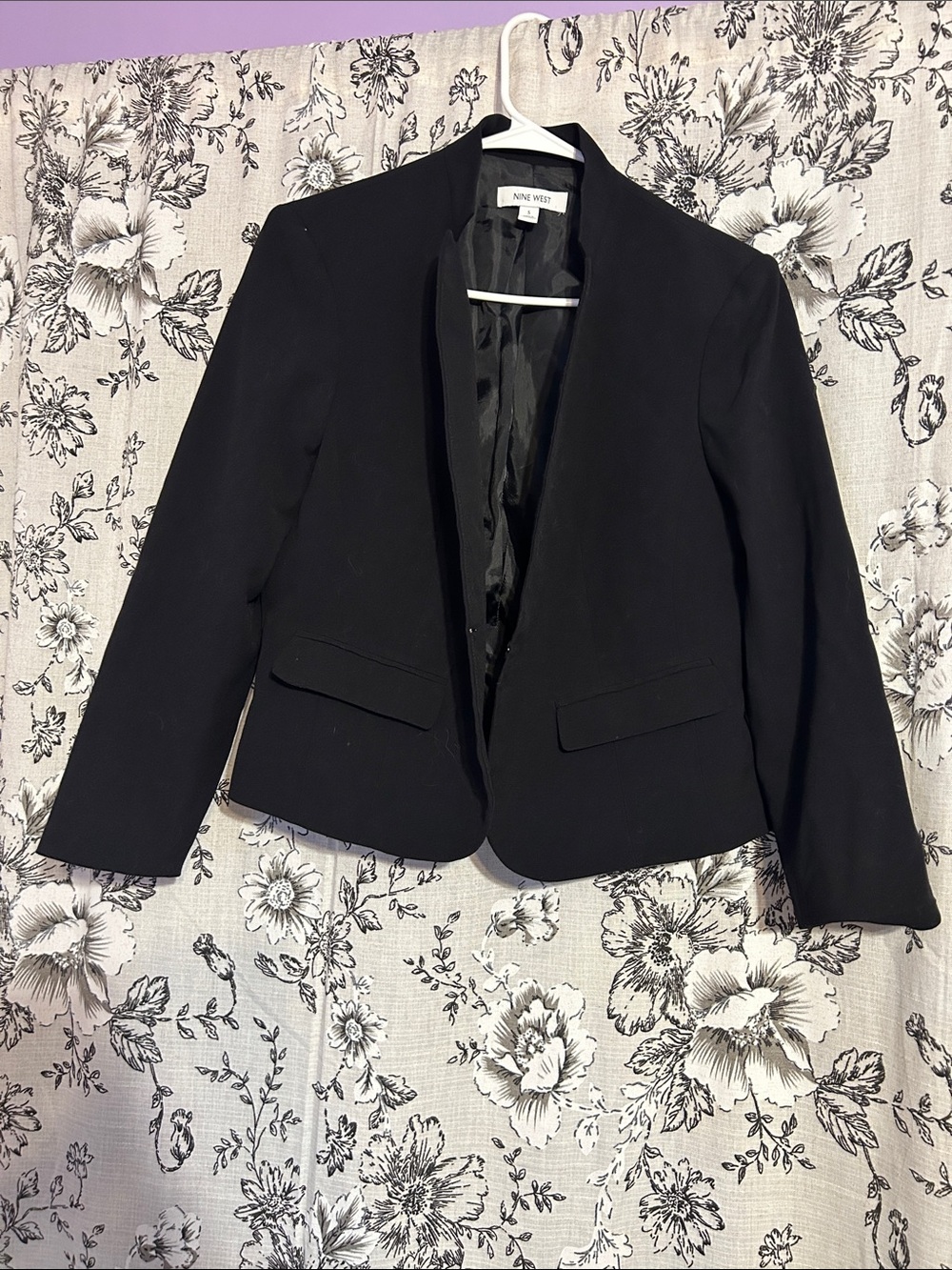 Nine West Women's Black Open-Front Tailored Blazer